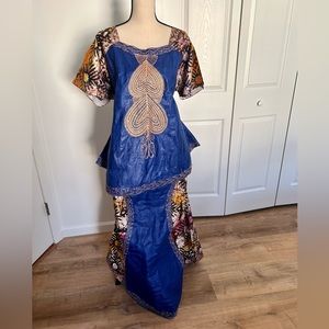 Hand made African Celebration Top and Skirt Set.